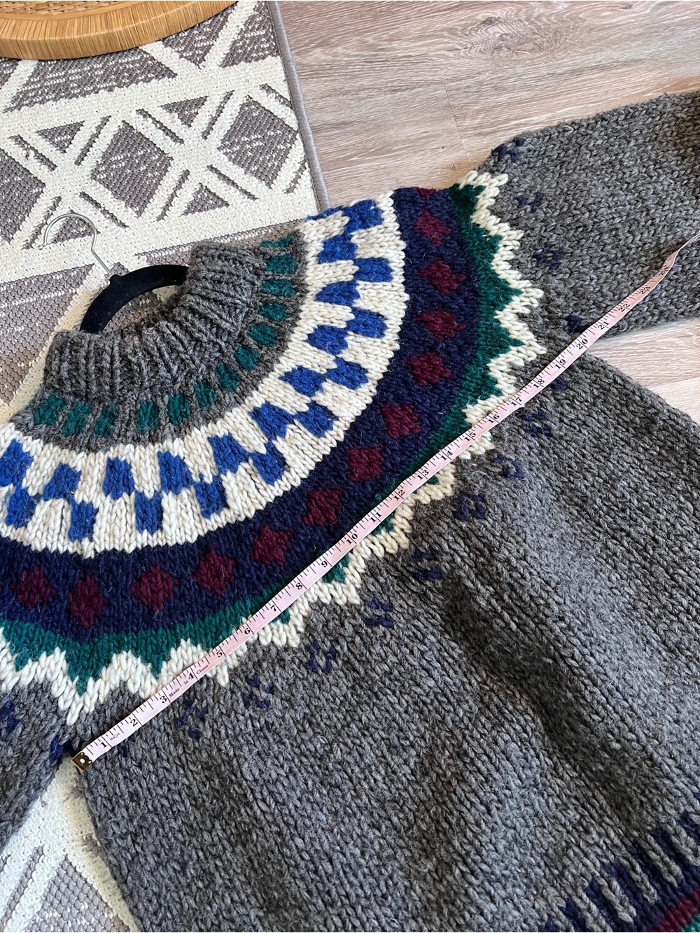Vintage artesanias gladys Nordic fair isle sweater chunky knit - Picture 5 of 5